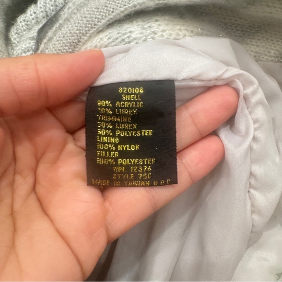 Vintage Pioneer Wear Knit Coat Womens 10 Gray Metallic Striped Long Length - Picture 7 of 10